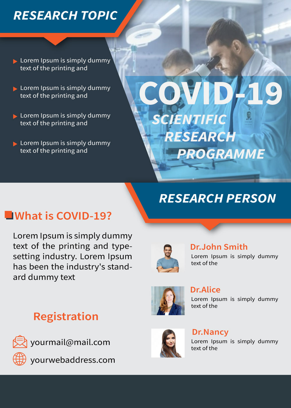 Covid- 19 Medical Research Flayer